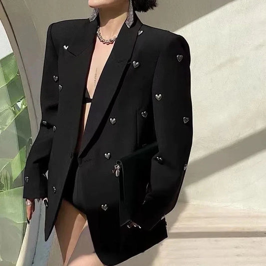 Black Diamond-Encrusted Blazer