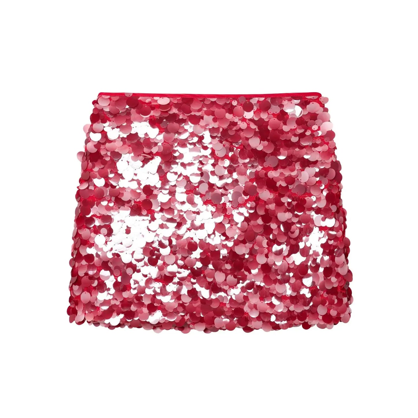 High Waist Sequin Mini Skirt