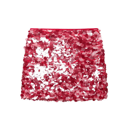High Waist Sequin Mini Skirt