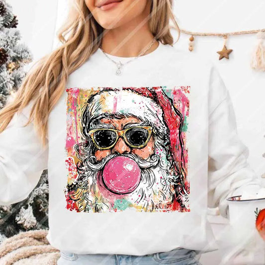 Santa Claus Blowing Heat Transfer Patch