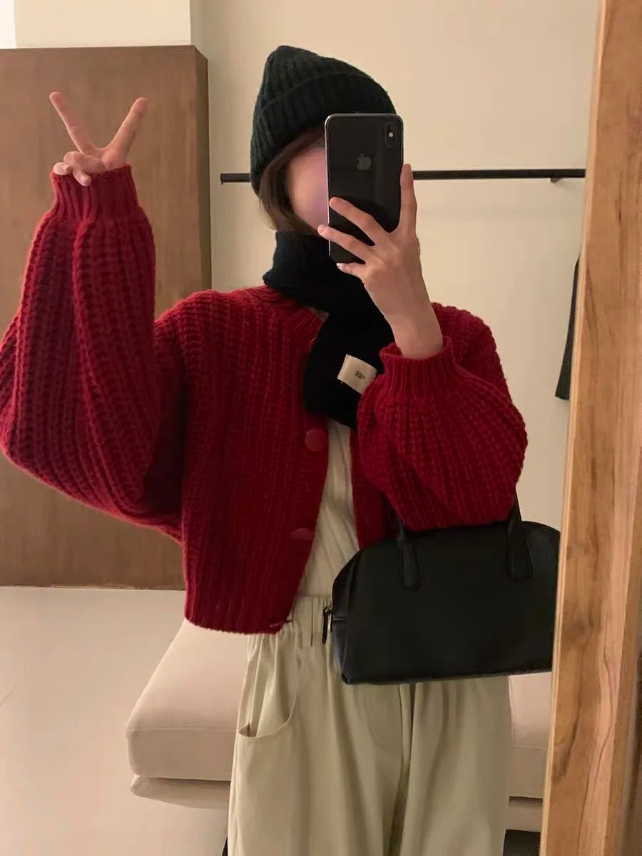 Short Knit Poncho Cardigan