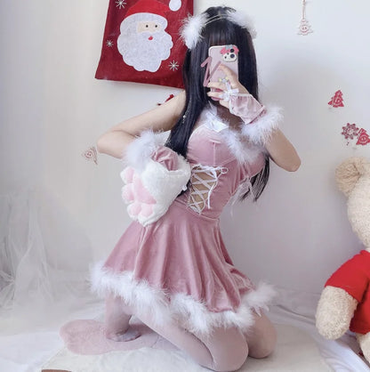 Off-Shoulder Santa Dress