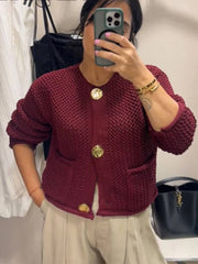 Hollow Out Chunky Knit Cardigan