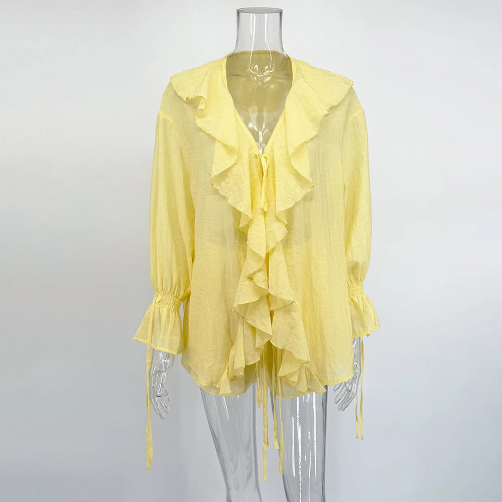 Ruffle Top Shorts Set