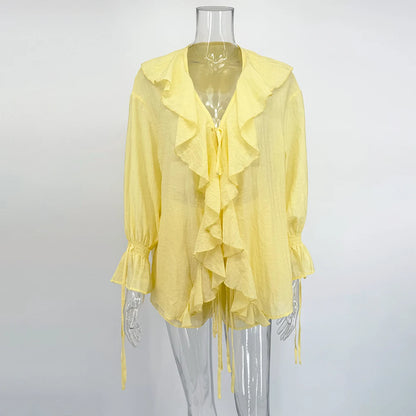 Ruffle Top Shorts Set