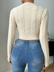 High-Waist Twisted Knit Sweater