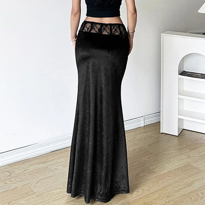 Gothic Velvet Trumpet Skirt