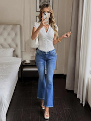 High Waist Plus Size Flare Jeans