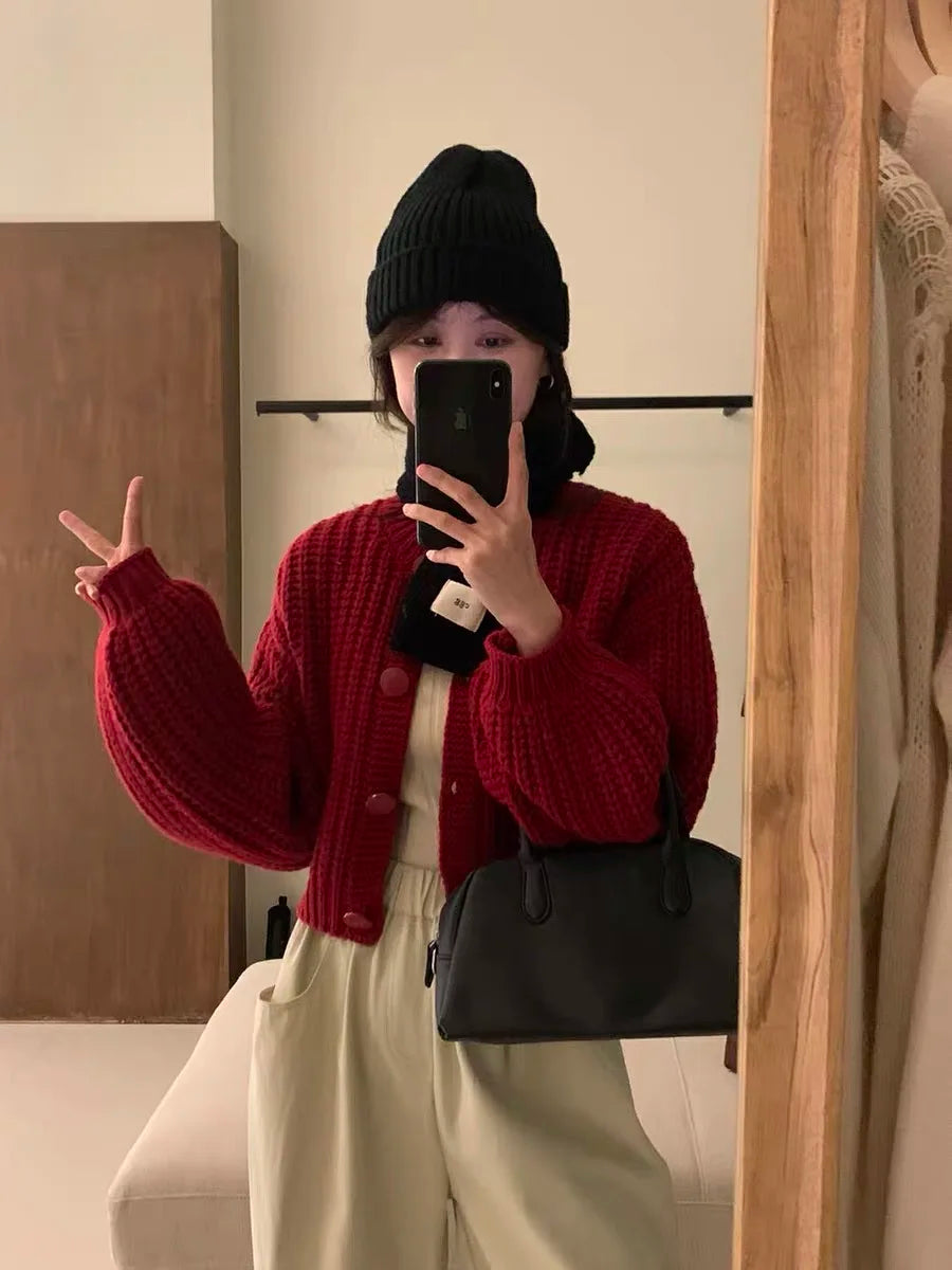 Short Knit Poncho Cardigan