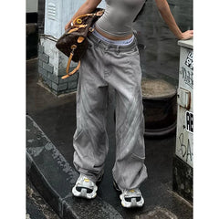 Gray Baggy Cargo Jeans