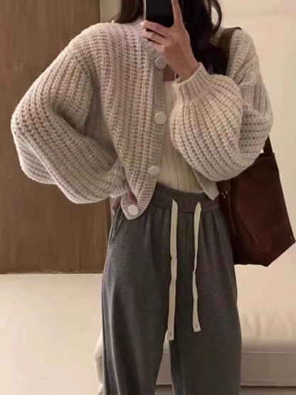 Short Knit Poncho Cardigan