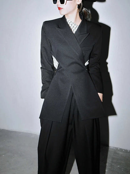 Black Cross Split Blazer