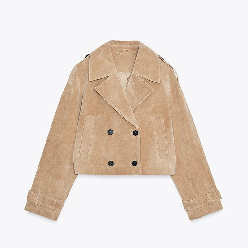 Khaki Double-Breasted Jacket