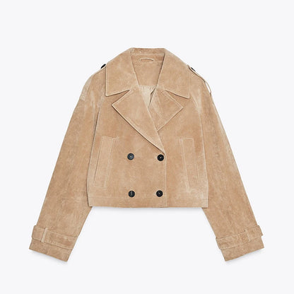 Khaki Double-Breasted Jacket