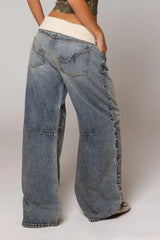 High Waist Spliced Jeans