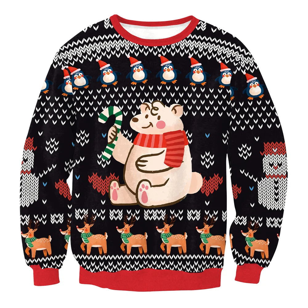 3D Reindeer Christmas Sweater