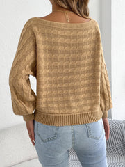 Round Neck Lantern Sleeve Sweater