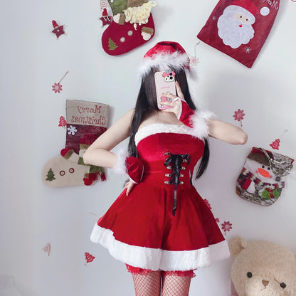 Off-Shoulder Santa Dress