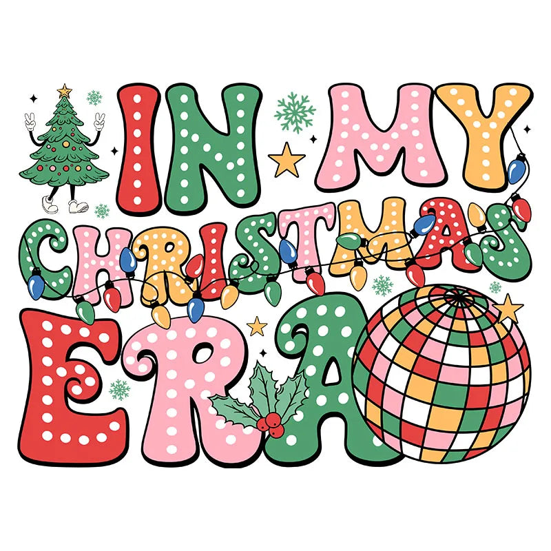 Christmas Era Lights Heat Transfer