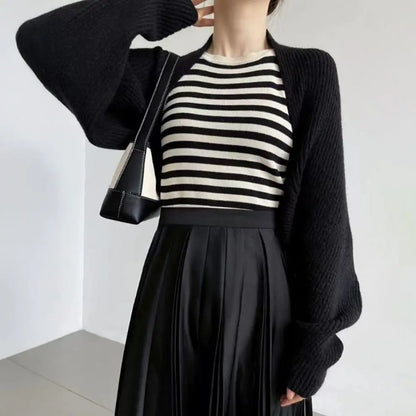 Solid Color Knitted Jacket