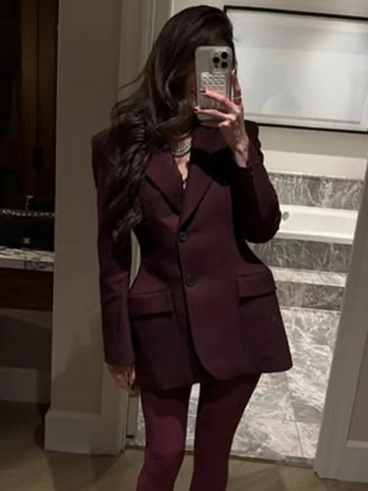 Slim Waist Double Breasted Blazer