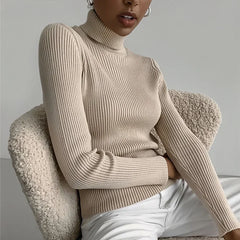 Mock Neck Ribbed Knit Sweater