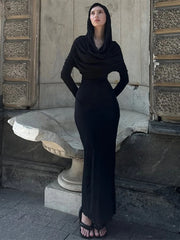 Casual Hooded Long Dress