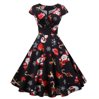 Snowman Print Swing Dress