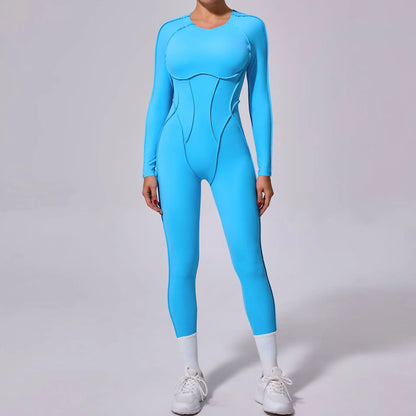 Backless Long Sleeve Yoga Jumpsuit