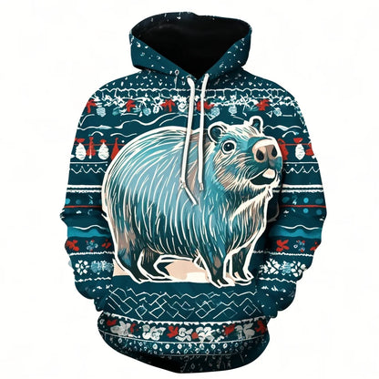 Capybara Print 3D Hoodie for Men