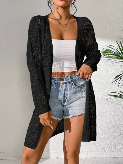 Loose Mid-Length Knit Cardigan