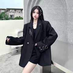 Oversized Black Streetwear Blazer
