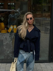 Belted Oversized Windbreaker