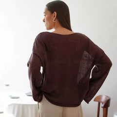 Hollow O-Neck Knit Sweater