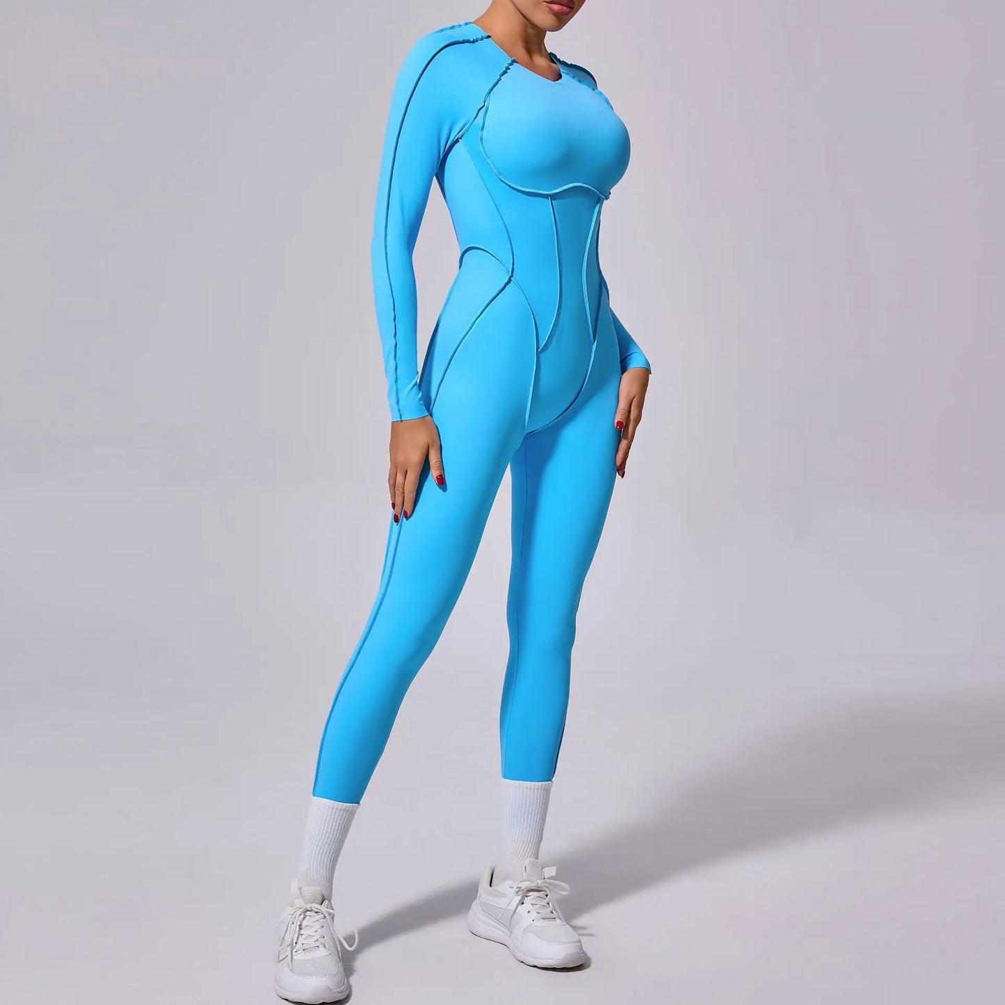 Backless Long Sleeve Yoga Jumpsuit