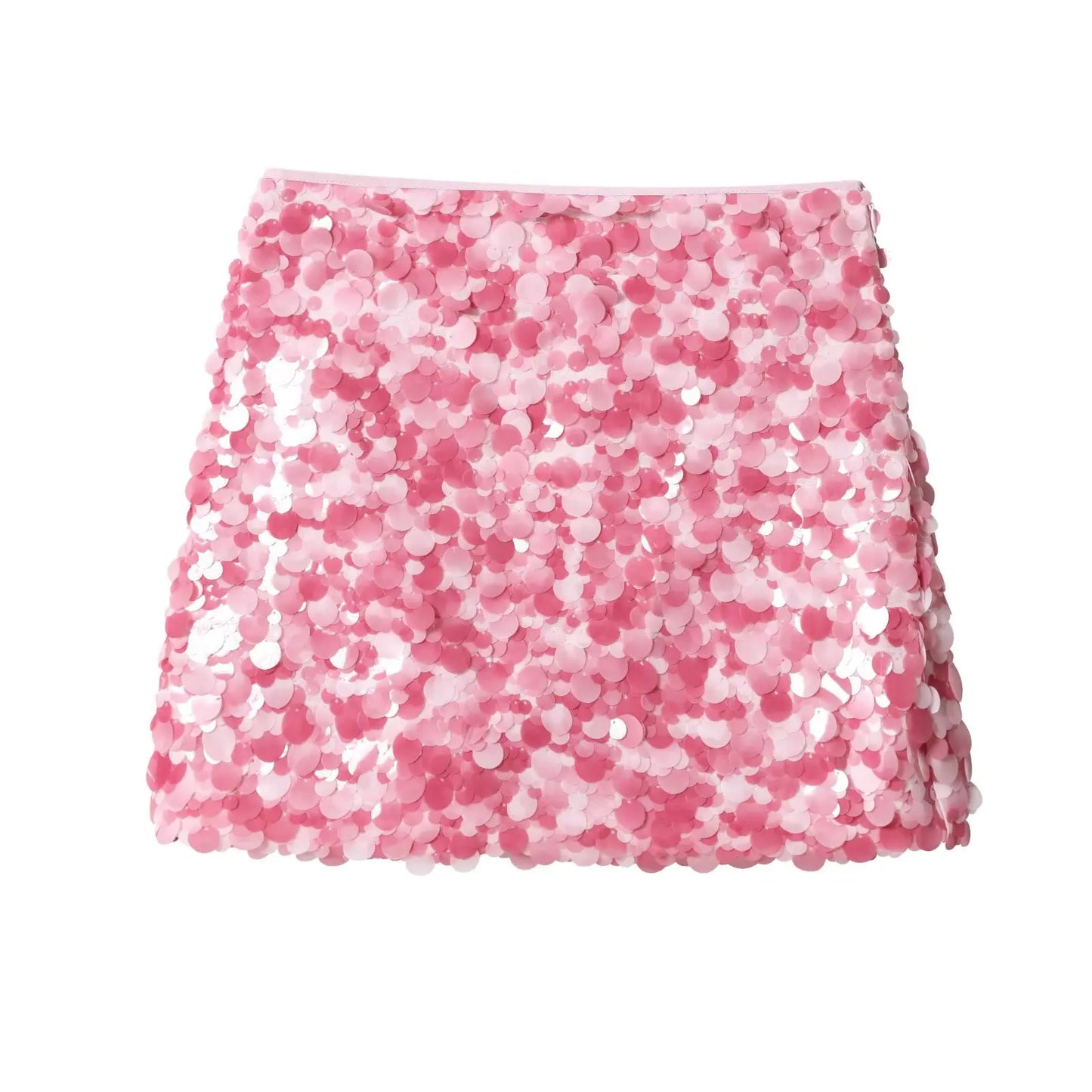 High Waist Sequin Mini Skirt