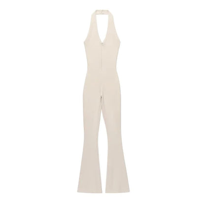 Backless Flare Leg Jumpsuit