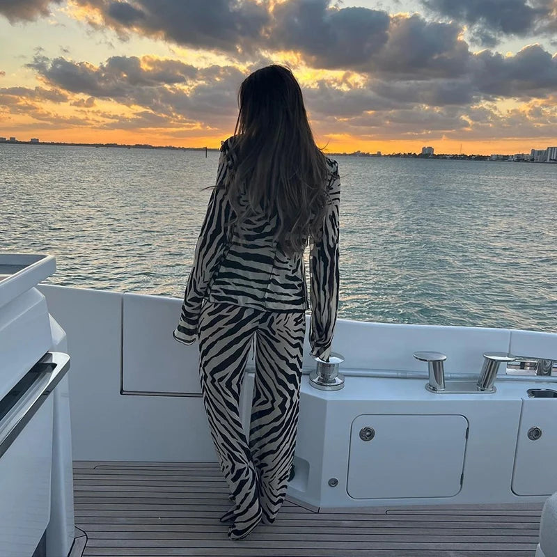 Cotton Lapel Shirt Pants Set