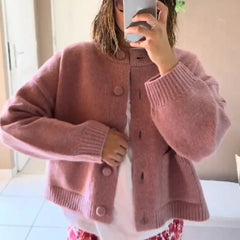 O-Neck Knit Cardigan