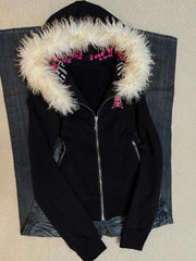 Punk Faux Fur Hooded Jacket