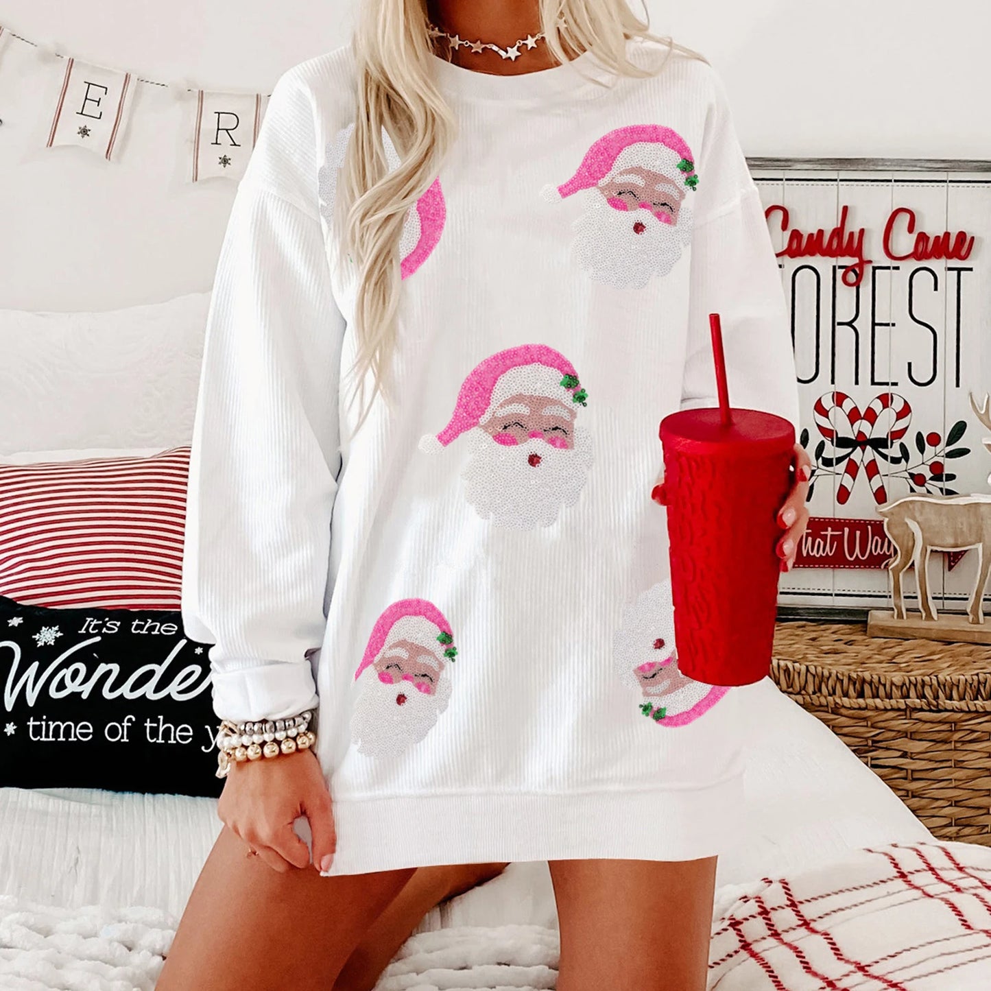 Women’s Santa Claus Print Sweatshirt