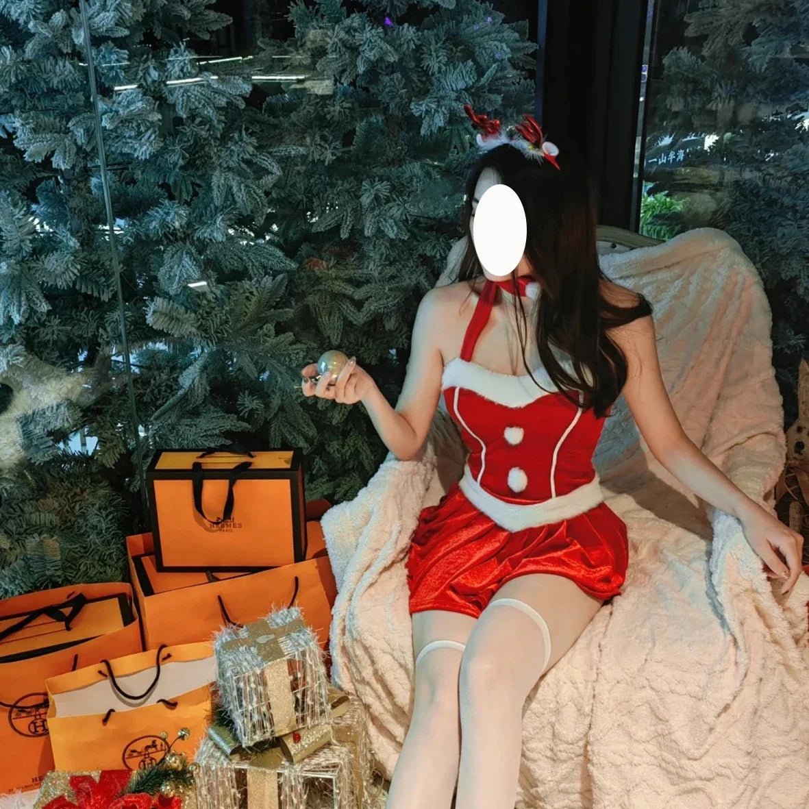 Red Reindeer Santa Costume