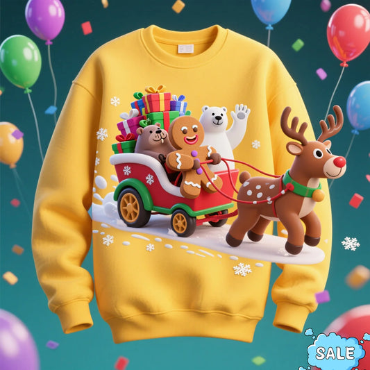 Gingerbread Man 3D Print Christmas Sweater