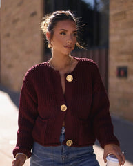 Cropped Knit Cardigan