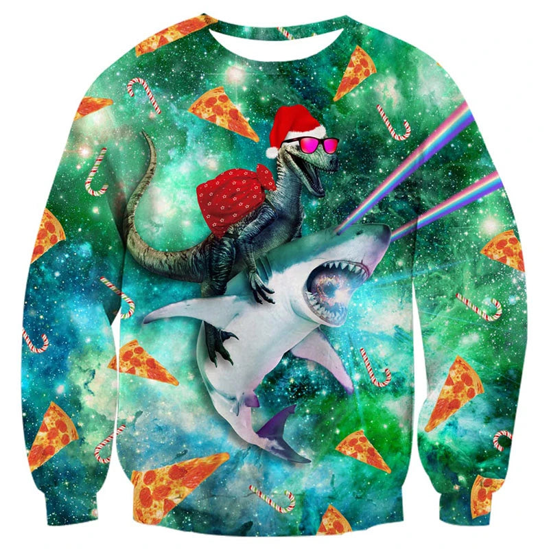 3D Goat Print Ugly Christmas Sweater