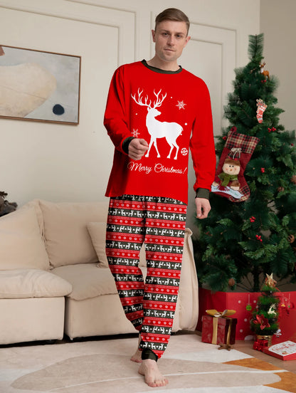 Red Reindeer Print Pajama Set