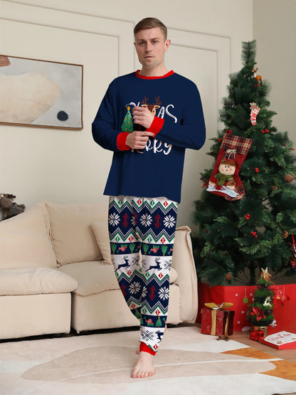 Reindeer & Christmas Tree Print Pajama Set