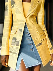 High Street Newspaper Printed Blazer