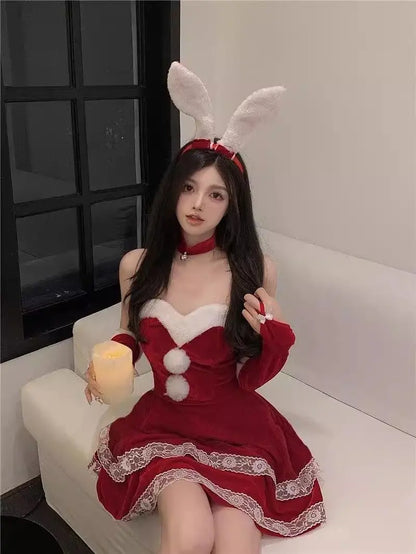 Strapless Christmas Mini Dress