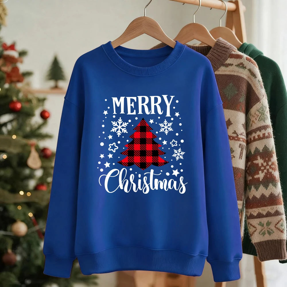 Red Christmas Tree Print Sweatshirt